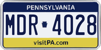 PA license plate MDR4028