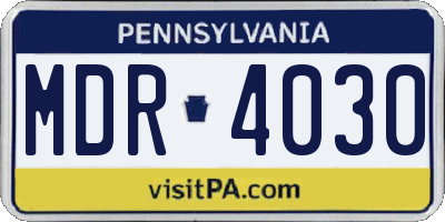 PA license plate MDR4030