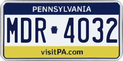 PA license plate MDR4032