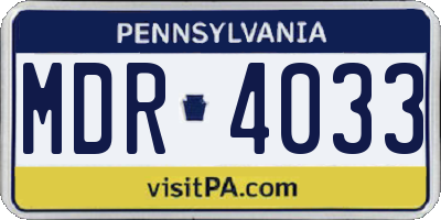 PA license plate MDR4033