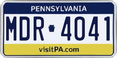 PA license plate MDR4041