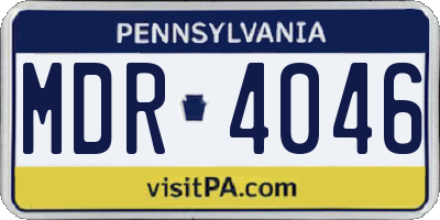 PA license plate MDR4046