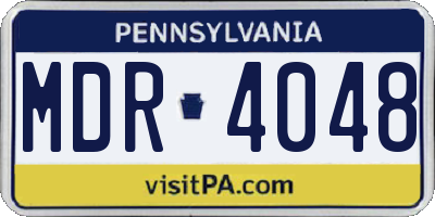 PA license plate MDR4048