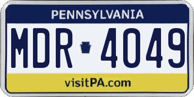 PA license plate MDR4049