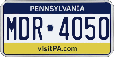 PA license plate MDR4050