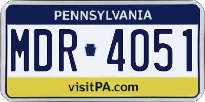 PA license plate MDR4051