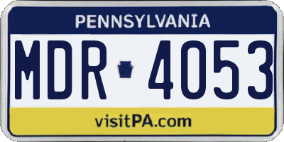 PA license plate MDR4053