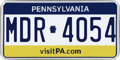 PA license plate MDR4054
