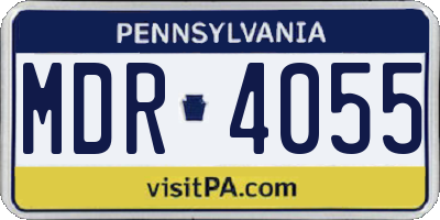 PA license plate MDR4055