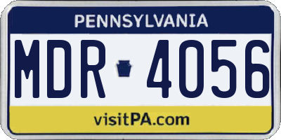PA license plate MDR4056