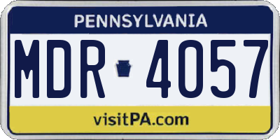 PA license plate MDR4057