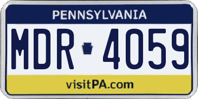 PA license plate MDR4059