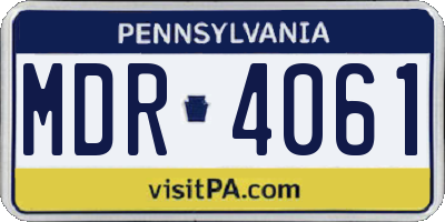 PA license plate MDR4061