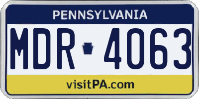 PA license plate MDR4063