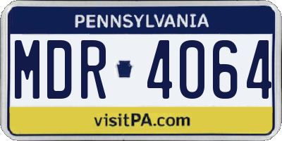 PA license plate MDR4064