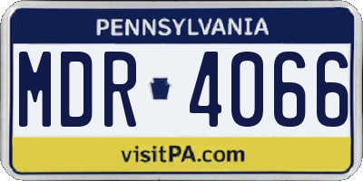 PA license plate MDR4066