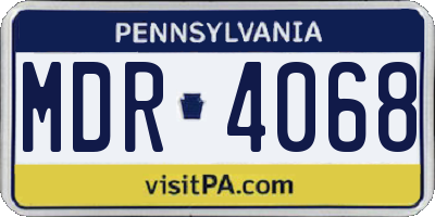 PA license plate MDR4068