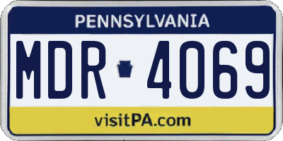 PA license plate MDR4069