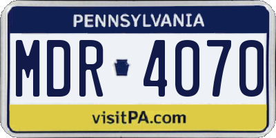 PA license plate MDR4070