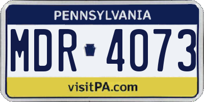 PA license plate MDR4073