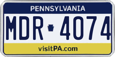 PA license plate MDR4074
