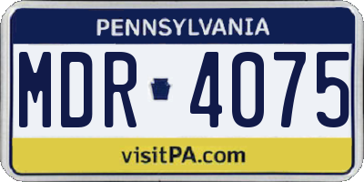 PA license plate MDR4075
