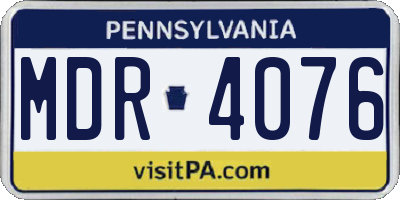 PA license plate MDR4076