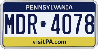 PA license plate MDR4078