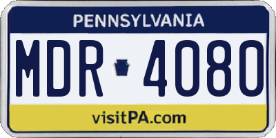 PA license plate MDR4080