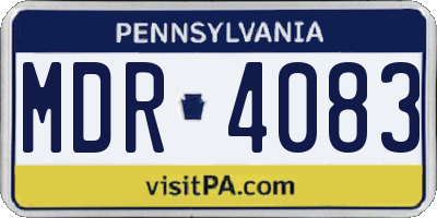 PA license plate MDR4083