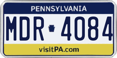 PA license plate MDR4084