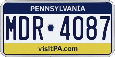 PA license plate MDR4087