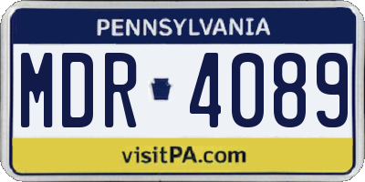 PA license plate MDR4089