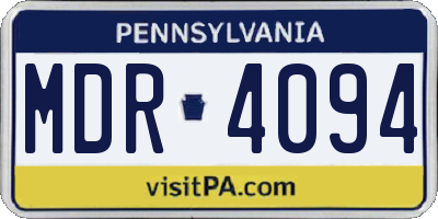 PA license plate MDR4094