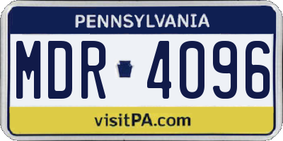 PA license plate MDR4096