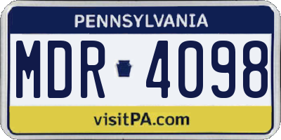 PA license plate MDR4098