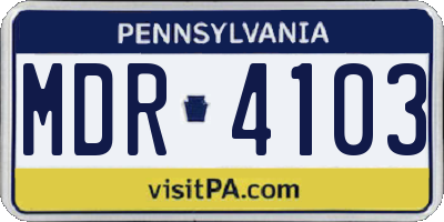 PA license plate MDR4103
