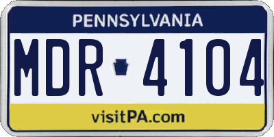 PA license plate MDR4104