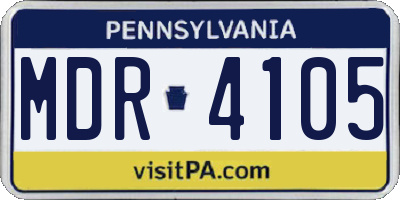 PA license plate MDR4105