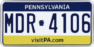 PA license plate MDR4106