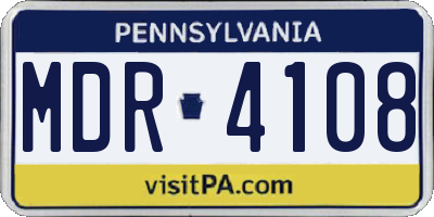 PA license plate MDR4108