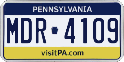 PA license plate MDR4109