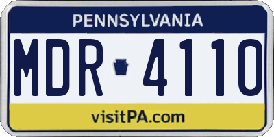PA license plate MDR4110