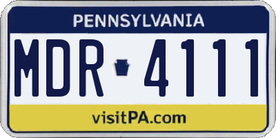 PA license plate MDR4111