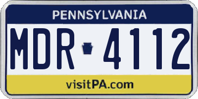 PA license plate MDR4112