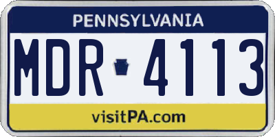 PA license plate MDR4113