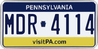 PA license plate MDR4114