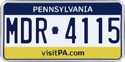 PA license plate MDR4115