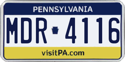 PA license plate MDR4116