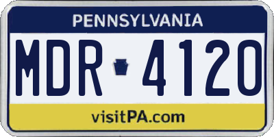 PA license plate MDR4120